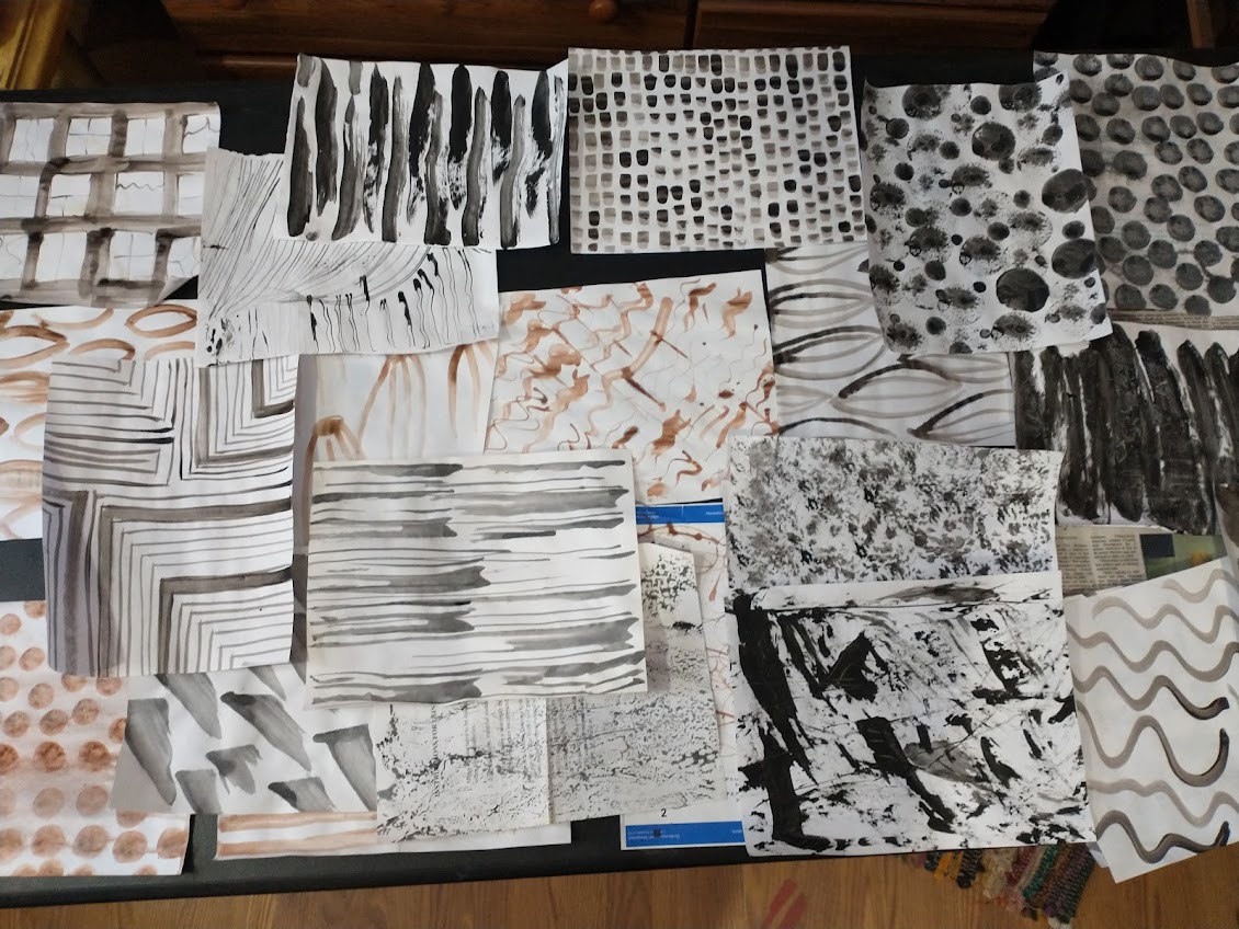 Homemade collage papers